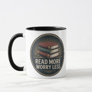 Lesen Sie mehr Besorgnis, weniger Vintages Buch me Tasse