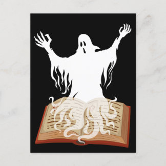 Lesen Sie mehr Booooks Ghost Book Halloween Postkarte