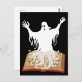Lesen Sie mehr Booooks Ghost Book Halloween Postkarte (Vorne/Hinten)