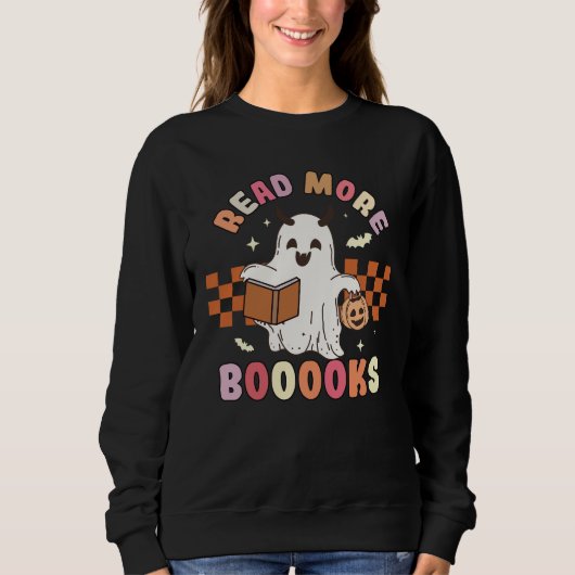Lesen Sie mehr Bücher, die zu Halloween gespannt s Sweatshirt (Vorderseite)