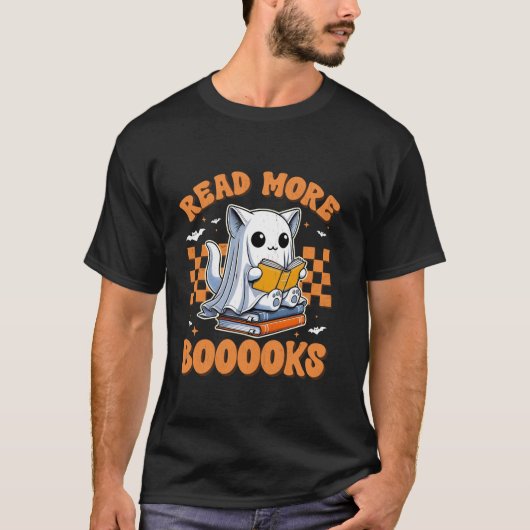 Lesen Sie mehr Bücher Funny Groovy Halloween Cat G T-Shirt (Vorderseite)