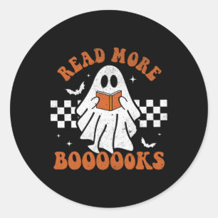 Lesen Sie mehr Bücher Niedlich Ghost Reading Book Runder Aufkleber
