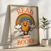 Lesen Sie mehr Bücher Retro Art Print for Bookworm Poster