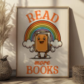 Lesen Sie mehr Bücher Retro Art Print for Bookworm Poster
