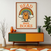 Lesen Sie mehr Bücher Retro Art Print for Bookworm Poster