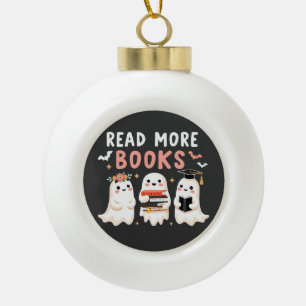 Lesen Sie mehr Bücher Spookween Halloween Ghost Bo Keramik Kugel-Ornament