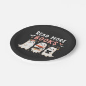 Lesen Sie mehr Bücher Spookween Halloween Ghost Bo Pappteller (Schrägansicht)