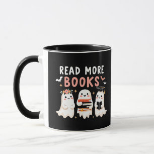 Lesen Sie mehr Bücher Spookween Halloween Ghost Bo Tasse