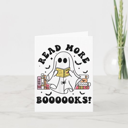 Lesen Sie mehr Bücher Spooky Boo Book Lovers Hallo Karte (Vorderseite)