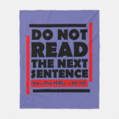 Lesen Sie nicht den nächsten Satz Lehrer Fleecedecke (Vorderseite)