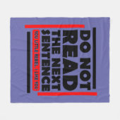 Lesen Sie nicht den nächsten Satz Lehrer Fleecedecke (Vorderseite (Horizontal))