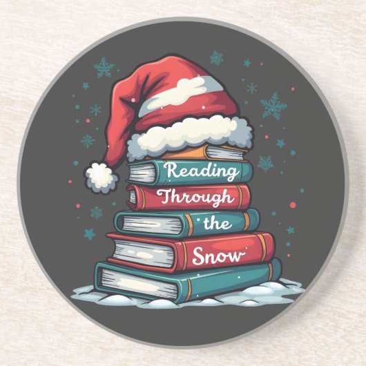 Lesen Sie Thru Schnee Reading Weihnachtslieder Getränkeuntersetzer (Vorne)