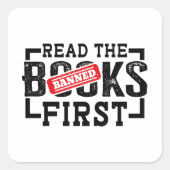 Lesen Sie verbotene Bücher Erste Funny Book Liebha Quadratischer Aufkleber (Vorderseite)