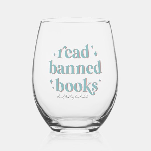 Lesen Sie verbotene Bücher, Retrobriefe Personalis Weinglas Ohne Stiel (Vorderseite)