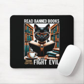 Lesen Sie verbotene Bücher trinken Kaffee Kampf Bö Mousepad (Mit Mouse)