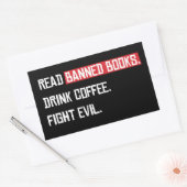 Lesen Sie verbotene Bücher trinken Kaffee kämpfen Rechteckiger Aufkleber (Umschlag)