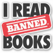 Lesen Sie verbotene Bücher Vinyl Stickers Aufkleber (Vorderseite)