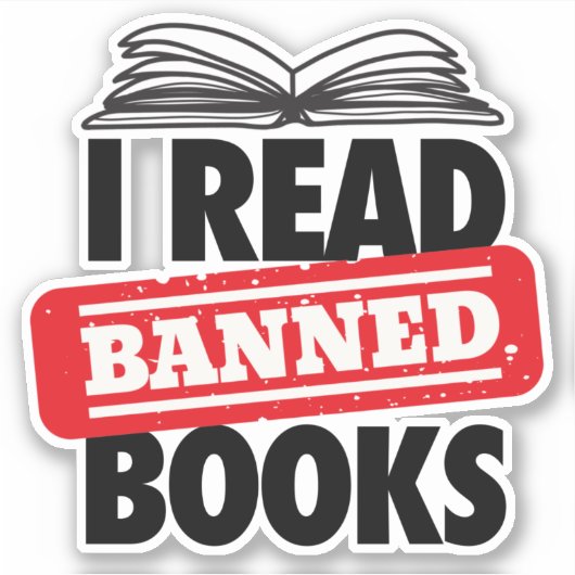 Lesen Sie verbotene Bücher Vinyl Stickers Aufkleber (Vorderseite)