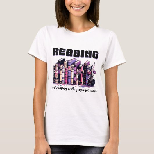 Lesen träumt mit offenen Augen T-Shirt (Vorderseite)