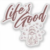 Lesen und Coffee Book Sticker (Vorderseite)