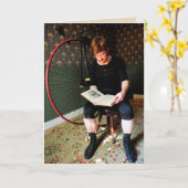 Lesen und Denken - Viktorianisches Zitat Karte (Gelbe Blume)