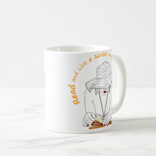 Lesen und leben Sie 1000 Träume Kaffeetasse (VorderseiteRechts)