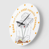 Lesen und leben Sie 1000 unmögliche Träume Große Wanduhr (Winkel)