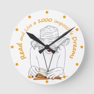 Lesen und leben Sie 1000 unmögliche Träume Runde Wanduhr