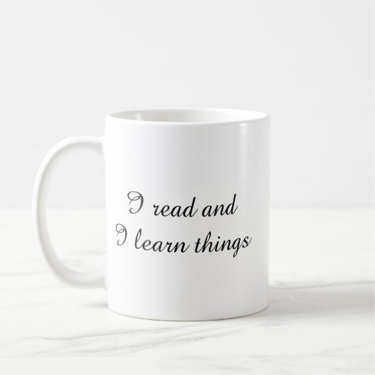 Lesen und Lernen Kaffeetasse (Links)
