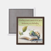 Lesen verwandelt Buchwürmer in Schmetterlinge Magnet (Vorderseite/Rückseite)