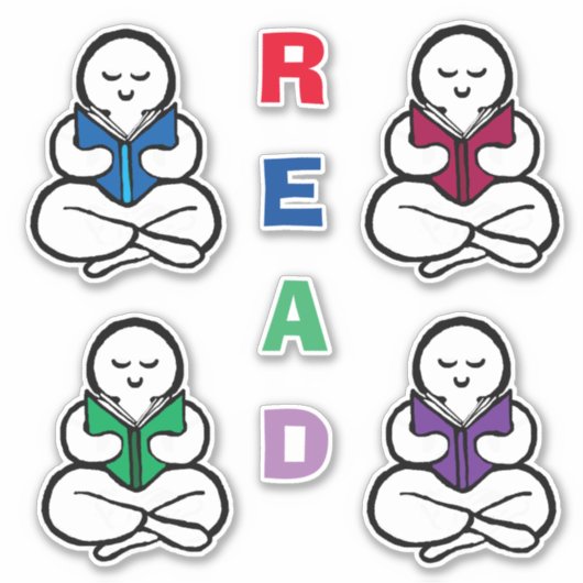 Lesen von Büchern Aufkleber (Vorderseite)