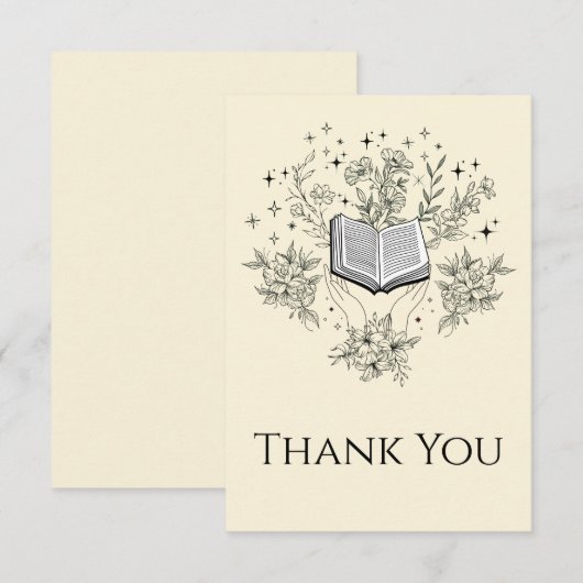 Lesen von Büchern Dankeskarte (Vorne/Hinten)