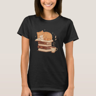 Lesen von Buchwürmern Bibliothekskatzen Bücher und T-Shirt
