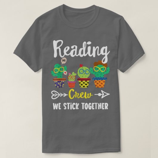 Lesen von Crew, lustiges Schulkaktus-Team Tee lese (Design vorne)