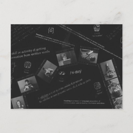 Lesen von Fotogramm Postkarte (Vorderseite)
