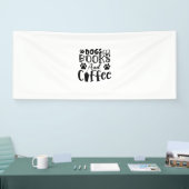 Lesen von Hunden und Büchern und Kaffee Banner (Messe)