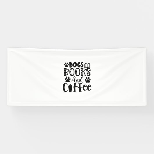 Lesen von Hunden und Büchern und Kaffee Banner (Horizontal)