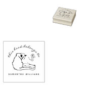 Lesen von Katzen-Schmetterlingsbüchern Moderne Bib Gummistempel (Stempel)