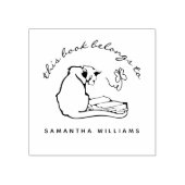 Lesen von Katzen-Schmetterlingsbüchern Moderne Bib Gummistempel (Prägung)