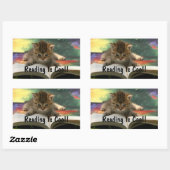 Lesen von Kitty Rechteckiger Aufkleber (Blatt)