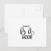 Lesen von Kunst ist ein Hoot Postkarte (Vorne/Hinten)