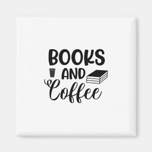 Lesen von Kunstbüchern und Kaffee Magnet