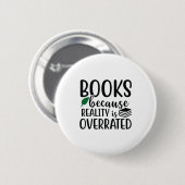 Lesen von Kunstbüchern, weil die Realität übertrie Button (Vorne & Hinten)