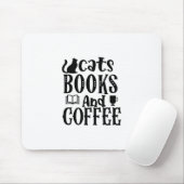 Lesen von Kunstkatzen Bücher und Kaffee Mousepad (Mit Mouse)