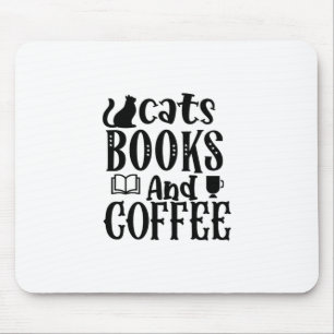 Lesen von Kunstkatzen Bücher und Kaffee Mousepad