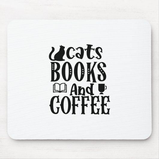 Lesen von Kunstkatzen Bücher und Kaffee Mousepad (Vorne)