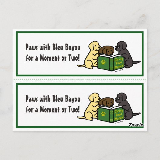 Lesen von Labrador Puppies-Lesezeichen Postkarte (Rückseite)