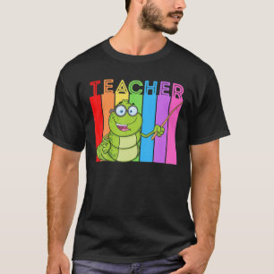 Lesen von Lehrer-Wurm Lesen Buch Niedlicher Regenb T-Shirt