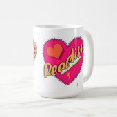 Lesen von Liebe Buchherz Motto Niedliches Design Kaffeetasse (VorderseiteRechts)