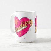 Lesen von Liebe Buchherz Motto Niedliches Design Kaffeetasse (Vorderseite Links)